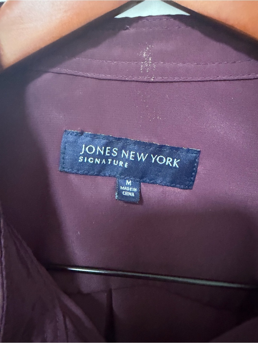Jones New York Signature Plum Button-Up Blouse - Picture 2 of 5